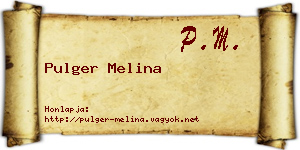 Pulger Melina névjegykártya